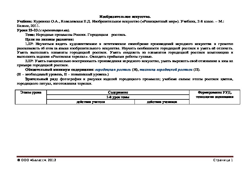 Обложка для материала Народные промыслы России. Городецкая 	роспись.