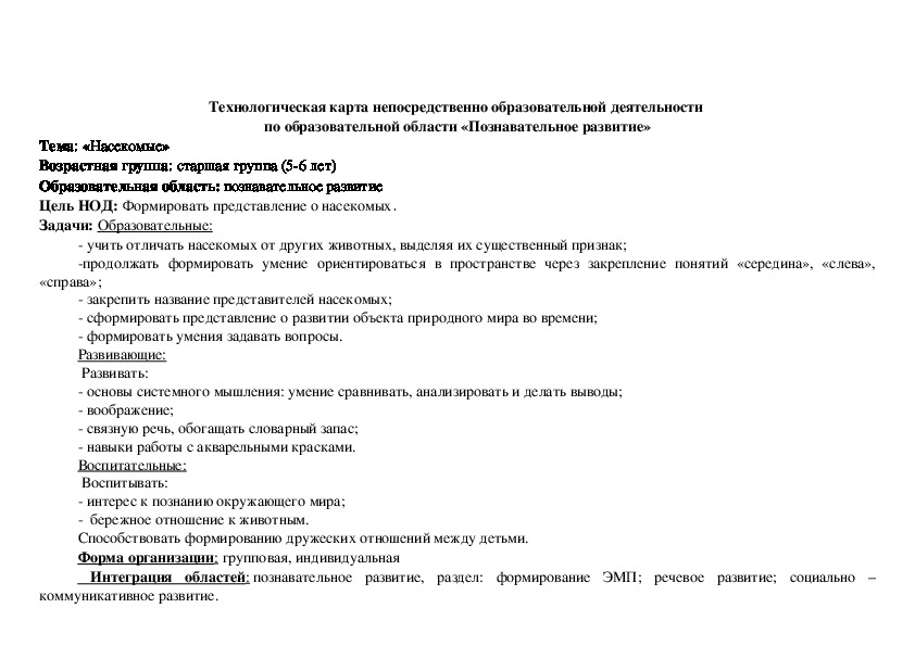 Технологическая карта нод по социально коммуникативному развитию