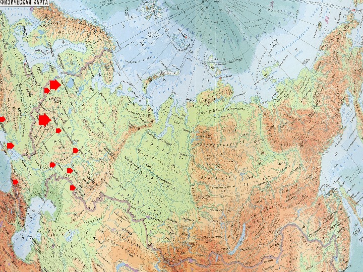 Физическая карта с границами