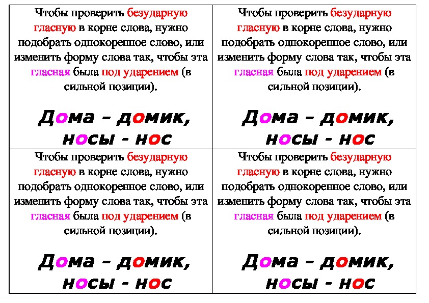 Конспектировать написание безударной гласной е