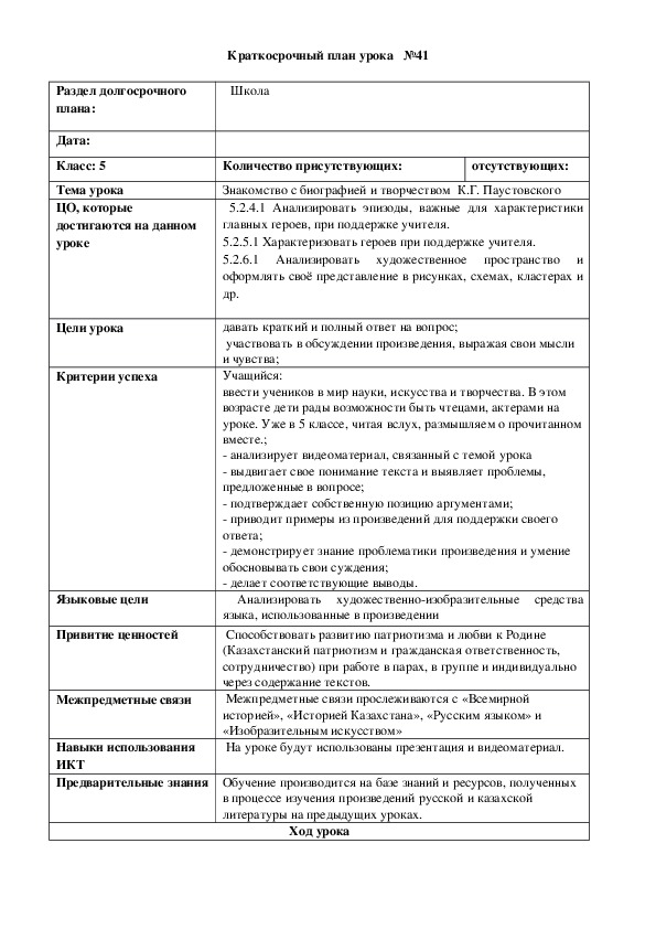 Обложка для материала Русская литература 5 класс Тема урока: "Знакомство с биографией и творчеством  К.Г. Паустовского"