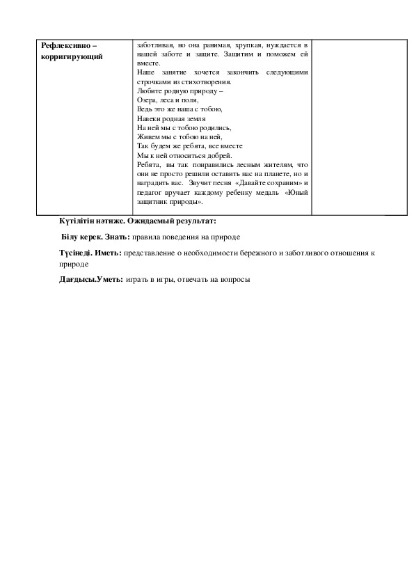 Технологическая карта по экологии в младшей группе