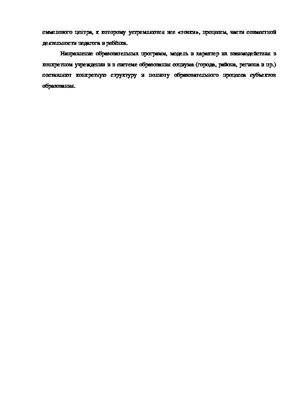 Уровень образовательной программы