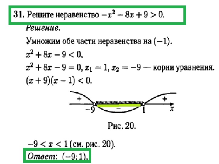 Квадратные неравенства 9 класс презентация