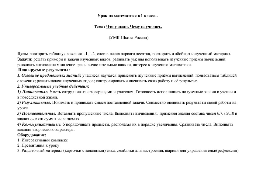 Обложка для материала Тема: Что узнали. Чему научились.