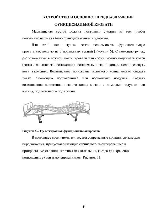 Пользование функциональной кроватью алгоритм манипуляции