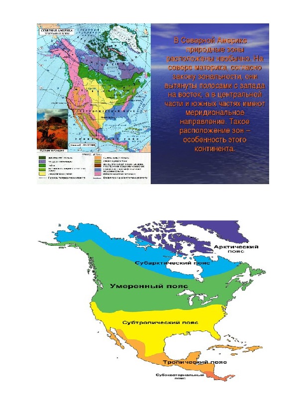 План конспект природные зоны северной америки