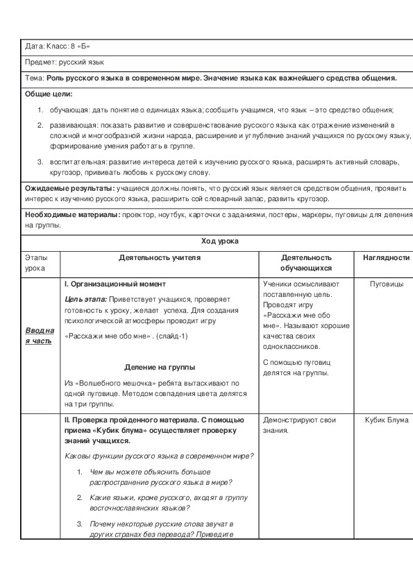 Обложка для материала Роль русского языка в современном мире. Значение языка как важнейшего средства общения.