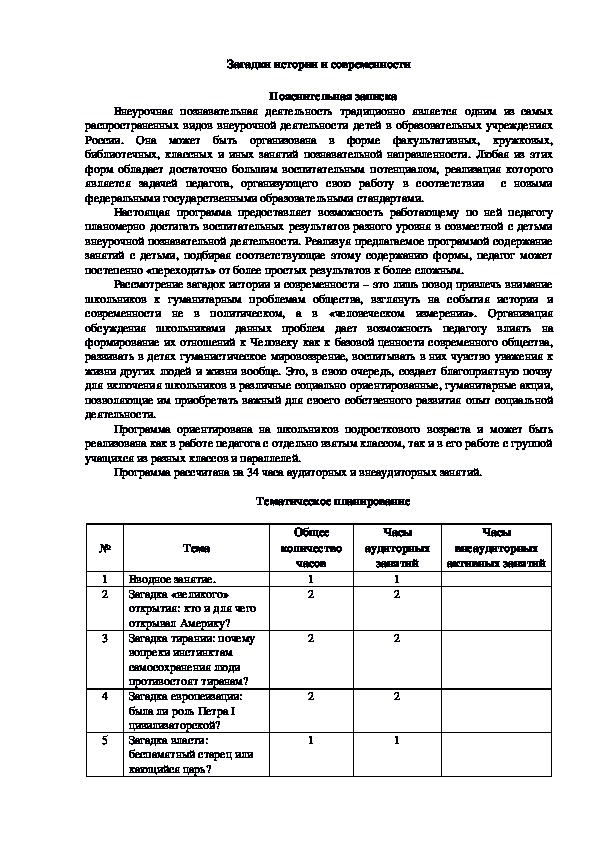 Загадки истории и современности