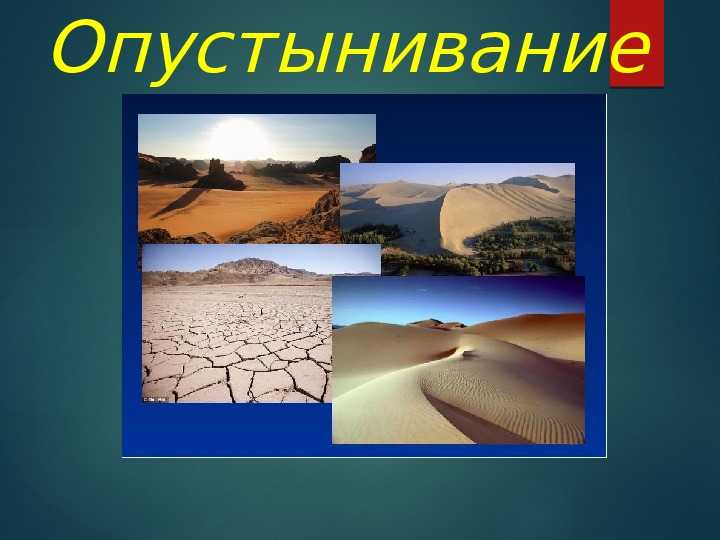 Презентация по географии на тему " Опустынивание"