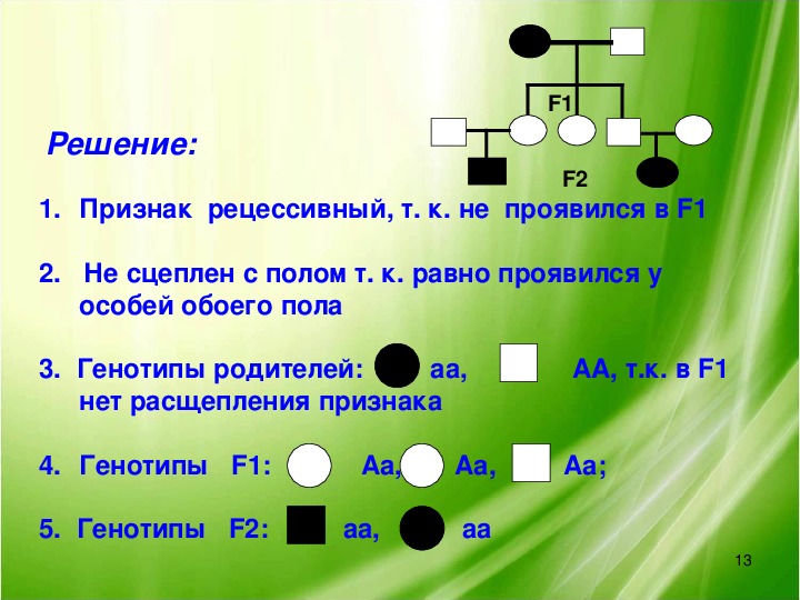 Изучение наследования признаков по родословной проект