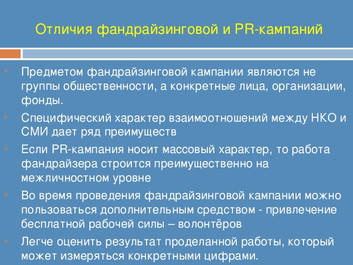 Проект фандрайзинговой кампании для конкретной организации