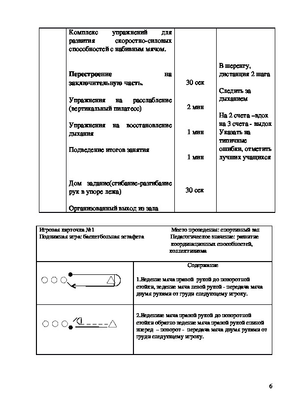 Опорный план конспект