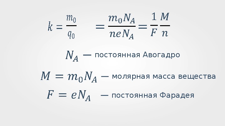 Количество вещества постоянная авогадро