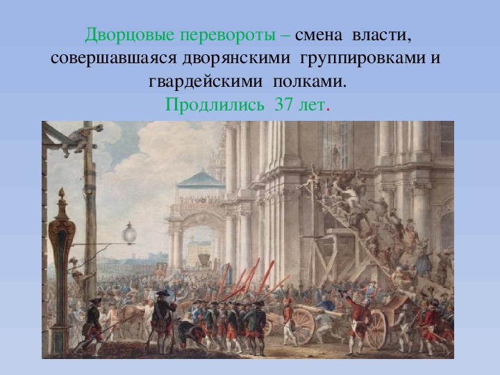 Проект дворцовые перевороты в россии