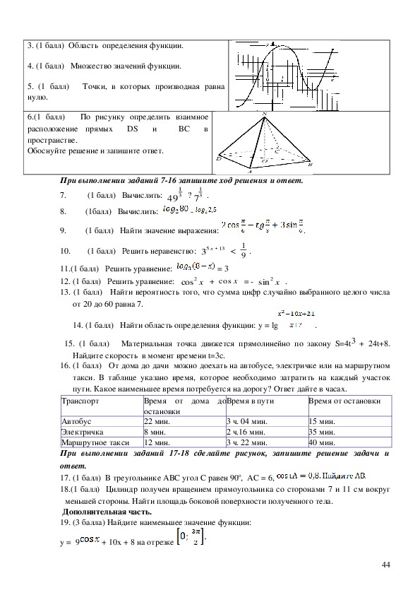 КОС по ОУД.03  математика