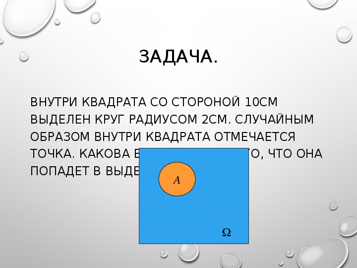 Геометрическая вероятность случайный выбор точки из фигуры