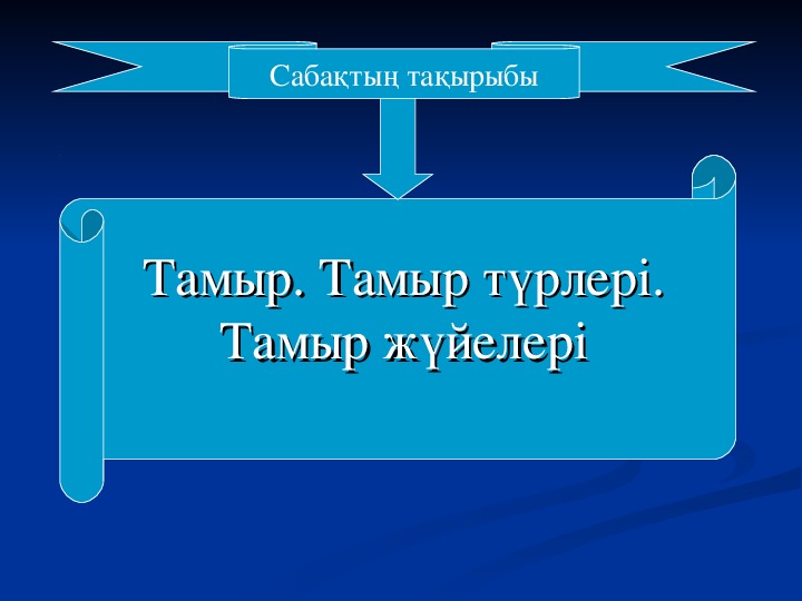 Презентация по биологии на тему "Тамыр"