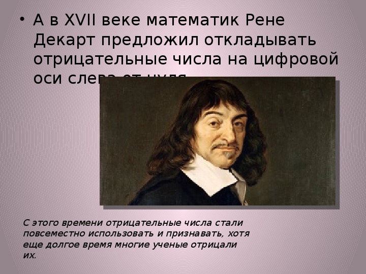 История возникновения отрицательных чисел 6 класс проект