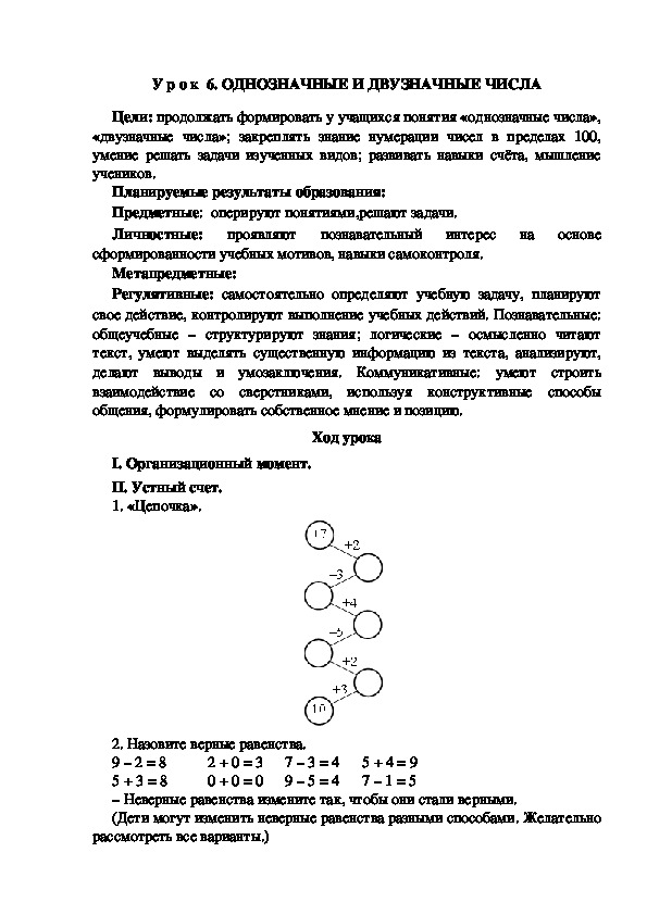 Обложка для материала Конспект урока по теме:ОДНОЗНАЧНЫЕ И ДВУЗНАЧНЫЕ ЧИСЛА