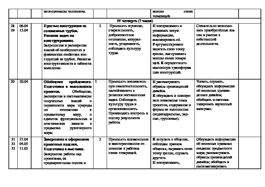 Календарный план на тему насекомые