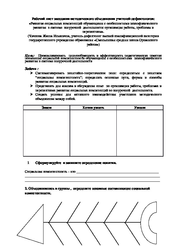 Авторская мастерская «Развитие социальных компетенций обучающихся с особенностями психофизического развития  в системе  внеурочной  деятельности: организация работы, проблемы и перспективы».