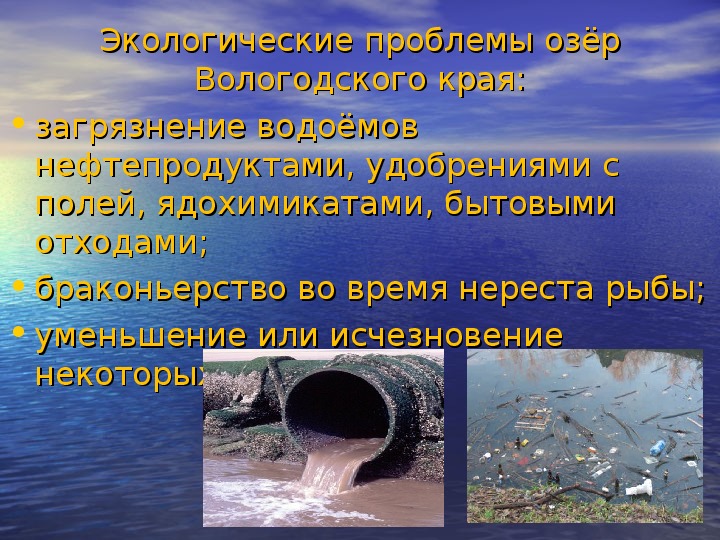 Внеклассное занятие "Крупные озёра Вологодской области" ( 8 класс)