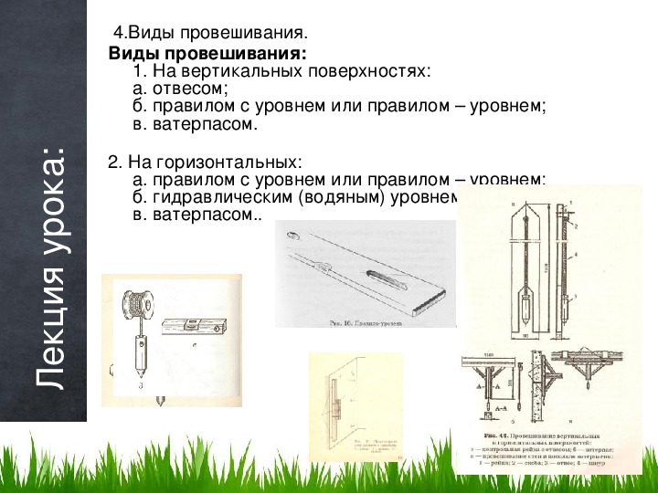 Схема провешивания поверхности