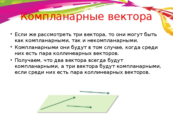 Компланарные векторы 10 класс презентация атанасян