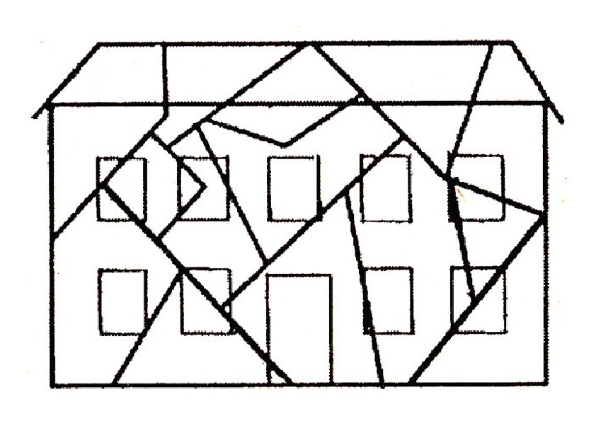 Составить изображение из частей. Домик для разрезания. Методика «разрезные фигуры». Собери дом из частей. Методика рисования домик для школьников.