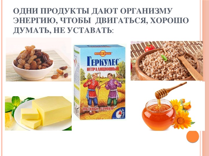 Продукты конспект