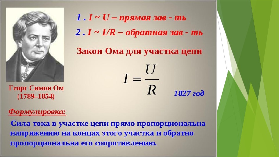 Презентация законы ома