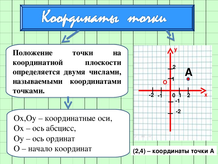 Плоскость 6 точек. Положение точки на координатной плоскости определяется: *. Координаты точки на оси координат.