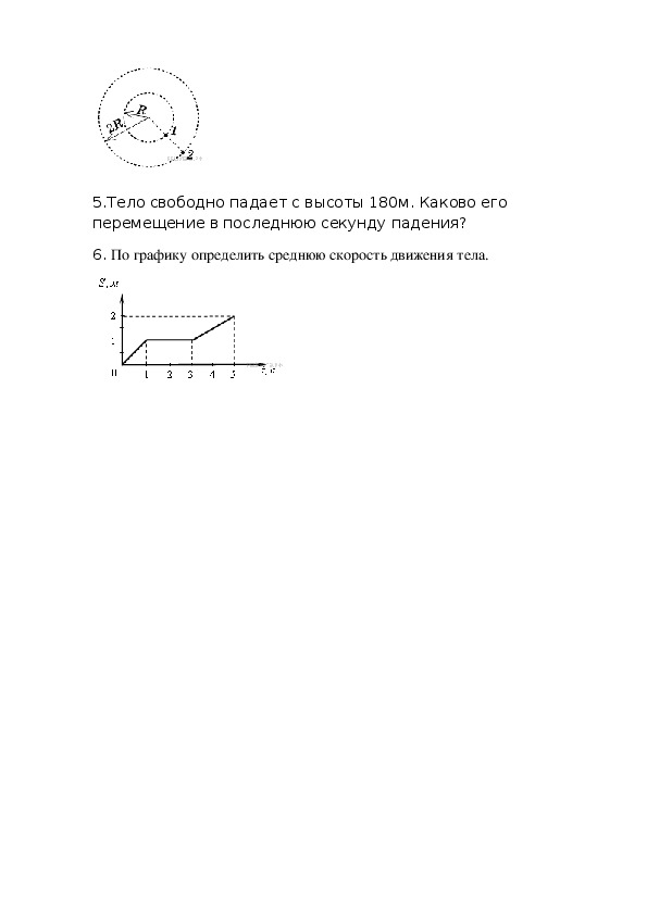 Контрольная работа по физике 9 класс кинематика