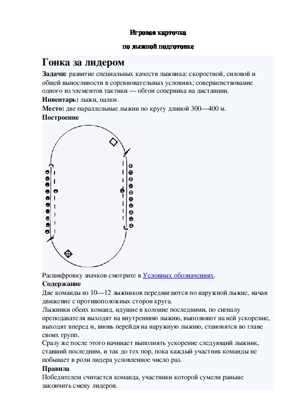 Игровая карточка "Гонка за лидером"