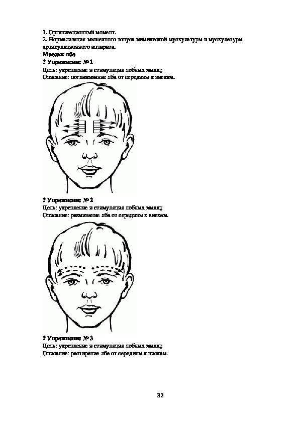 Массаж лица при дизартрии у детей в картинках
