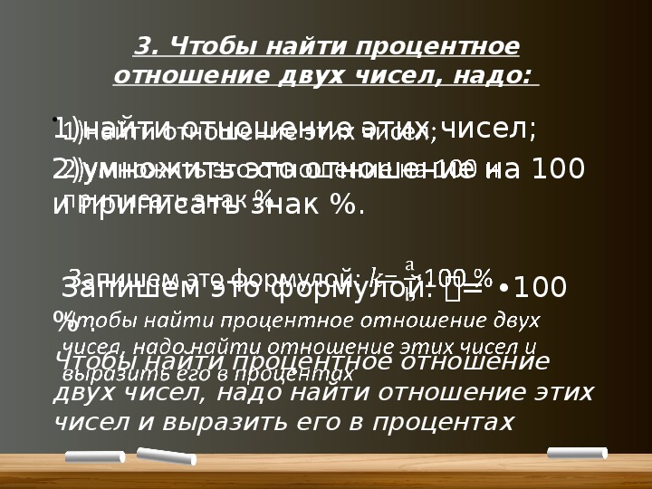 Процентное отношение чисел 6 класс