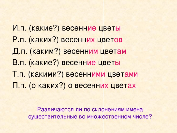 Склонение 4 класс презентации