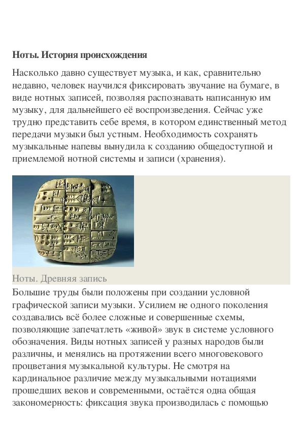 Обложка для материала Ноты. История происхождения