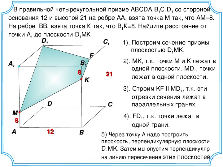 Высота основания правильной призмы