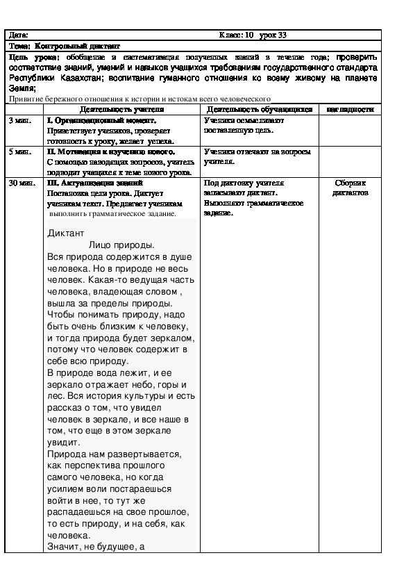 Русский язык 10 класс Итоговый диктант