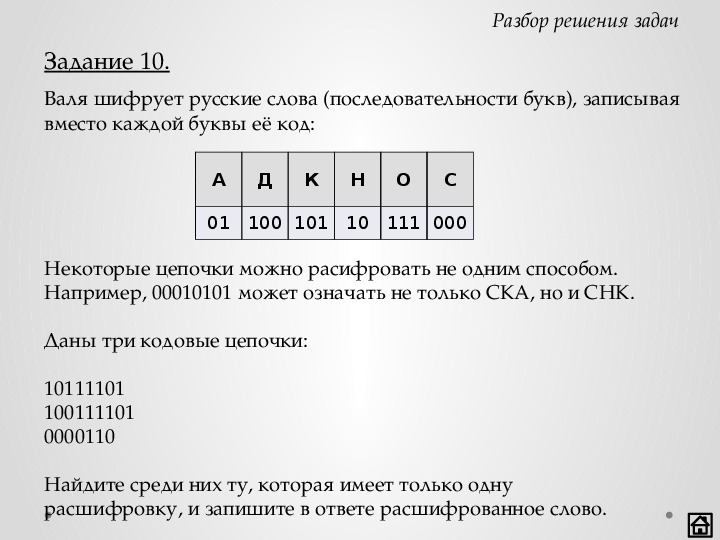 Запишите последовательность букв. Валя шифрует русские слова записывая вместо каждой буквы код. Валя шифрует русские слова.