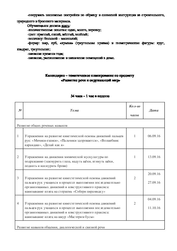 Рабочая программа 1 класс (вариант 2) в соответствии с ФГОС НОО на основе АООП.