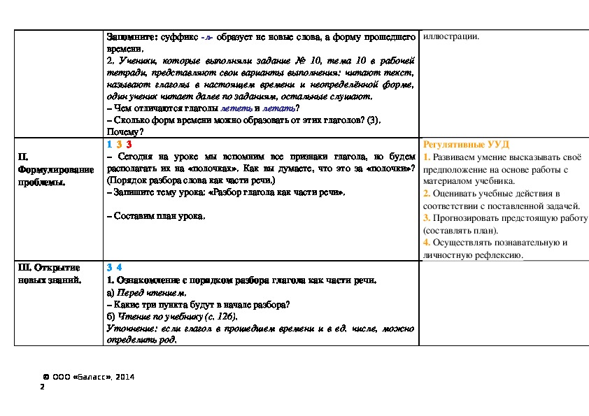 Проект глагол как часть речи