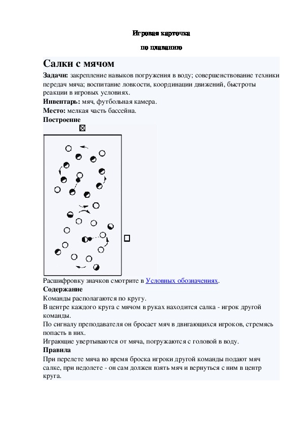 Игровая карточка "Салки с мячом"