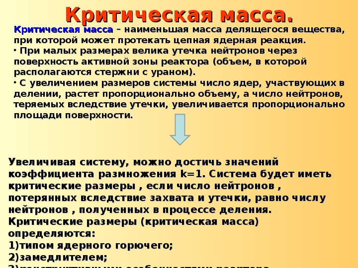 Какие условия необходимы для цепной ядерной реакции