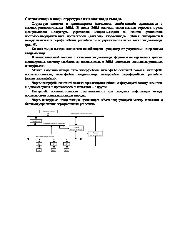 Обложка для материала Лекция "Система ввода-вывода: структура с каналами ввода-вывода."