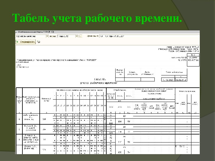 Табель учета служебного времени сотрудников мвд заполненный образец