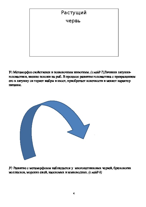 Конспект урока по биологии на тему "Развитие животных с превращением и ...