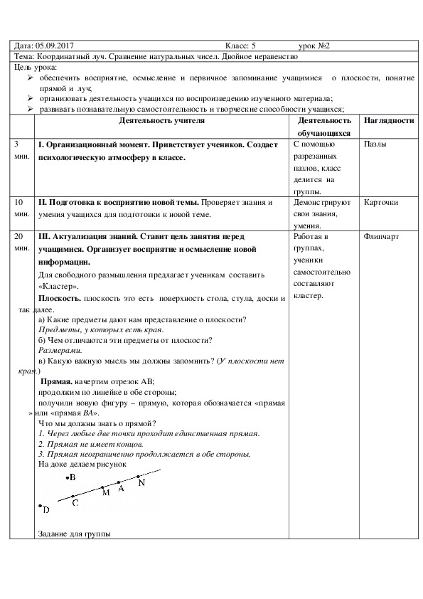 Поурочный план по математике: Обыкновенные дроби